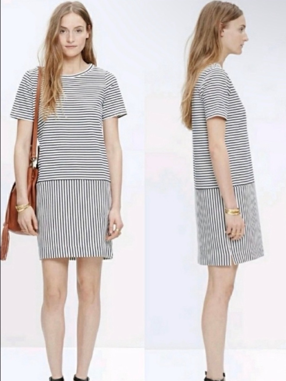 Madewell Women’s Dockside Striped Shift T-shirt Dress - XS